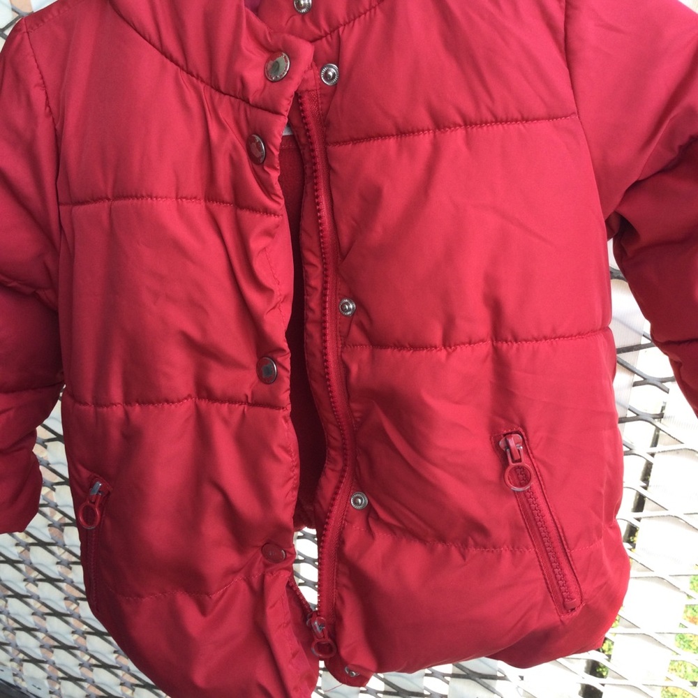 Zara Babygirl Outerwear Collection- Red Puffer Coat w/ Fleece Lining (2/3 years) - Picture 8 of 13